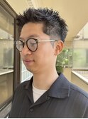 ベリショスパイキーショートべリーショートアップバングメンズ