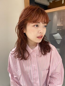 ラミエ バイ メルト 吉祥寺(lamie by melt) 【小川】ピンクベージュ/ブリーチなしダブルカラー/パーマ風