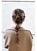 編みおろしポニーテール＊ロング