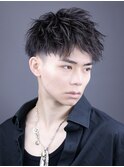 ハーフアップバングツーブロショート