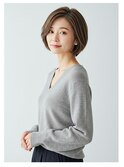 ★明るい白髪染めエレガントボブ