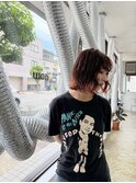 ボブパーマ&オレンジ