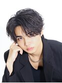 熊本波巻きパーマ 無造作センターパート メンズパーマ メンズ