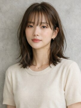 30代/モテ髪/小顔カット/薄めバング/イメチェン/大人可愛い/上田