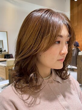 ヘアリゾート粋 リマ 銀座店(lima) ミディアムレイヤー/ライトブラウン/巻き髪スタイル