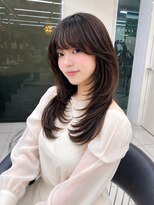 フォルテミラ(FORTE MILA)&nbsp;グレージュブラウン/ミディアムレイヤー/韓国巻き/顔周りカット