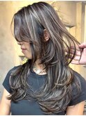 重軽バタフライレイヤー×海外風ハイライト/バタフライカット