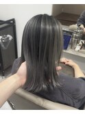 切りっぱなしボブバレイヤージュケアブリーチダブルカラー大船