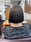 20代30代40代大人ボブ丸みショート耳掛け透明感