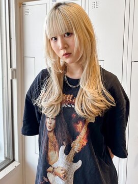 バランス ヘアーアンドアイラッシュ 野田店(balance.) レイヤー×ブロンドヘア