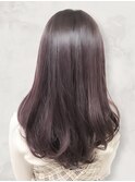 大人可愛いブリーチなしラベンダーグレージュカラーふわミディ