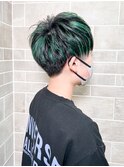エメラルドハイライトメッシュマッシュ
