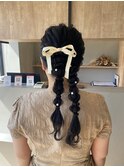 ツイン編みおろし