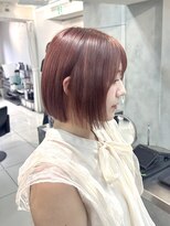 ヴェイン 渋谷(vain)&nbsp;カシスピンク切りっぱなしボブ小顔ボブ