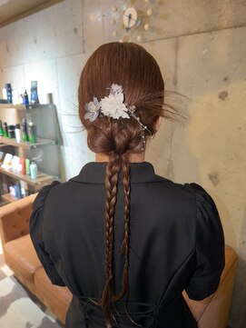 ヘアーアンドメイク ファット(Hair&Make PHAT) 大人可愛いカチモリヘア三つ編みお団子ヘアセット20代30代40代