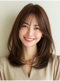 大人女性/レイヤー/ミディアム/艶髪
