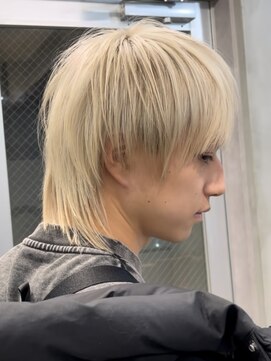 ニコトウキョウ 新宿(nico TOKYO) メンズウルフブリーチカラーホワイトブロンドミルクティー