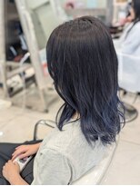 アッシュ 関内店(Ash) セミロング×イルミナネモフィラ