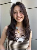 ◎ くびれレイヤー/ラテグレージュ/韓国巻き/顔周りカット170