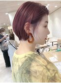 【paaq田中】色落ちが綺麗！チェリーピンク×ショートボブ