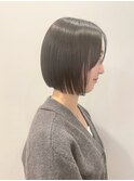 【松戸 藤原】ぱっつとボブ　黒髪　前髪なし