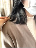 暗髪×インナーカラー 隠せるデザイン グレーカラー