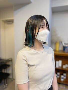 アンドチル 渋谷(AND CHILL) インナーカラー/イヤリングカラー/ターコイズブルー 渋谷