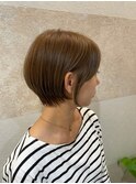 透明感グレージュ×ショートボブ