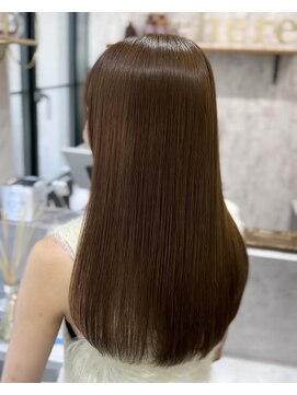 ヒアー 神戸三宮元町(here) 髪質改善/艶ボルドー/ベビーバング/プレミアムカラー