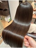 サラ艶になる縮毛矯正＿ダークブラウン＿セミロング［東陽町］