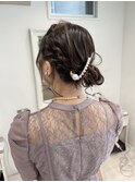 結婚式ヘアふわふわシニョンまとめ髪