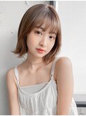 小顔 似合わせカット メルティーカラー ウェーブミディアム