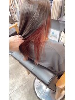オト(oto) チラ見せで可愛いオレンジインナーカラー/ブリーチ/Wカラー