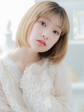 モッズヘア 上尾西口店(mod's hair) ハイトーンカラー艶感ストレートミニマルボブh4上尾10代20代30代