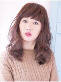 [shiomi H]ラフなミディアムスタイル×カシスピンクブラウン