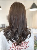 セミロングレイヤー×サンドベージュアッシュ