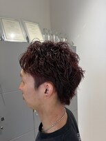 アース 新庄店(EARTH) スパイキーショート×ワインレッドパーマ