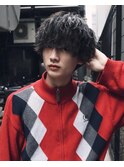 メンズマッシュウルフパーマスタイル