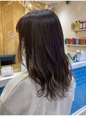 【藤原三知代】セミウェットウェーブのココアブラウン
