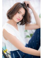 ヘアアンドビューティー ミック(Hair & Beauty miq)&nbsp;ニュアンスカールで毛流れ自在に…色っぽミディアムb