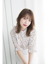 トティア 堀江(Totia)&nbsp;【Totia堀江】フェザーバング×こなれヘア×ヘーゼルベージュ