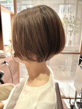 エン バイ ヘアーリーフ 西田辺店(EN by Hair Leafy) ショートボブ/ショートヘア/ベージュ/丸みショート/丸みボブ