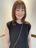 ビファインクーアヴェダ(Be fine coo AVEDA) ミディアムくびレイヤー 外ハネボブ ベージュカラー