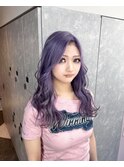 プルエクステ10代20代パープルダブルカラーハイトーン