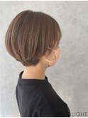 ショート　グラボブ　ハイライト　白髪ぼかし