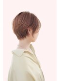 イメチェンピンクベージュ前髪ありクールショート