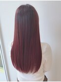 つやストレート×ベリーピンク 暖色系カラー