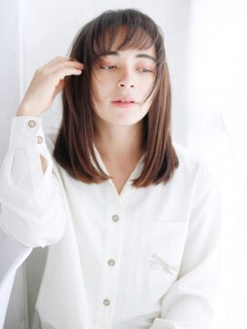 ヘアメイク ナル(hair make nalu) 切りっぱなしロブのカジュアルモードスタイル