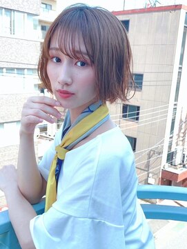 イース バイ アンブルリュクス 北千住(Ease by amble luxe) マロンベージュ/Aラインボブ/かきあげ［北千住］