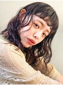 くせ毛風パーマ/ショートバング/ウェットヘア